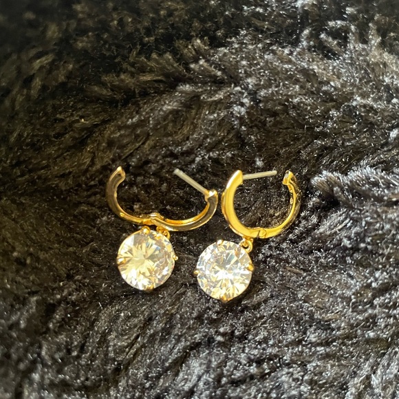 Kate Spade Round CZ Crystal Huggie Hoop Earrings - Picture 6 of 7